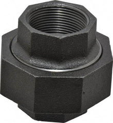 Made in USA - Size 1-1/2", Class 300, Malleable Iron Black Pipe Union - 300 psi, Threaded End Connection - USA Tool & Supply