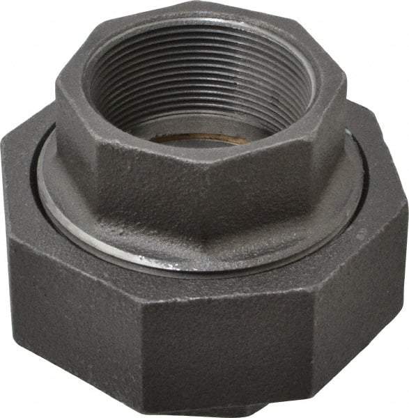 Made in USA - Size 2", Class 300, Malleable Iron Black Pipe Union - 300 psi, Threaded End Connection - USA Tool & Supply