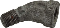 Made in USA - Class 150, 1/8" Galvanized Pipe 45° Street Elbow - Threaded, Malleable Iron - USA Tool & Supply