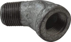 Made in USA - Class 150, 3/8" Galvanized Pipe 45° Street Elbow - Threaded, Malleable Iron - USA Tool & Supply