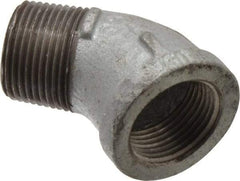 Made in USA - Class 150, 1" Galvanized Pipe 45° Street Elbow - Threaded, Malleable Iron - USA Tool & Supply