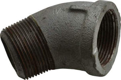 Made in USA - Class 150, 1-1/4" Galvanized Pipe 45° Street Elbow - Threaded, Malleable Iron - USA Tool & Supply
