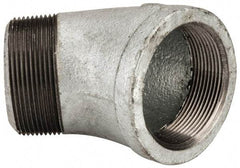 Made in USA - Class 150, 2" Galvanized Pipe 45° Street Elbow - Threaded, Malleable Iron - USA Tool & Supply