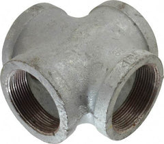 Made in USA - Class 150, 2" Galvanized Pipe Cross - Threaded, Malleable Iron - USA Tool & Supply