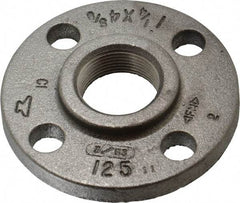 Made in USA - 1-1/4" Pipe, 4-5/8" OD, 13/16" Hub Length, Iron Threaded Pipe Flange - 2-5/16" Across Bolt Hole Centers, 3/4" Bolt Hole, 175 psi, Class 125 - USA Tool & Supply