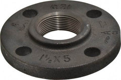 Made in USA - 1-1/2" Pipe, 5" OD, 7/8" Hub Length, Iron Threaded Pipe Flange - 2-9/16" Across Bolt Hole Centers, 7/8" Bolt Hole, 175 psi, Class 125 - USA Tool & Supply