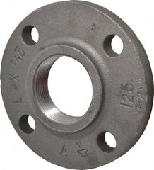 Made in USA - 2-1/2" Pipe, 7" OD, 1-1/8" Hub Length, Iron Threaded Pipe Flange - 3-9/16" Across Bolt Hole Centers, 7/8" Bolt Hole, 175 psi, Class 125 - USA Tool & Supply