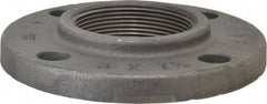 Made in USA - 3" Pipe, 7-1/2" OD, 1-3/16" Hub Length, Iron Threaded Pipe Flange - 4-1/4" Across Bolt Hole Centers, 7/8" Bolt Hole, 175 psi, Class 125 - USA Tool & Supply