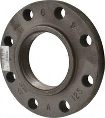 Made in USA - 4" Pipe, 9" OD, 1-5/16" Hub Length, Iron Threaded Pipe Flange - 5-5/16" Across Bolt Hole Centers, 7/8" Bolt Hole, 175 psi, Class 125 - USA Tool & Supply