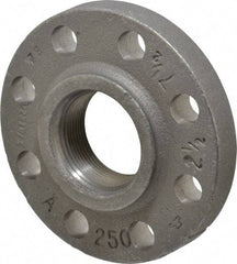 Made in USA - 2-1/2" Pipe, 7-1/2" OD, 1-7/16" Hub Length, Iron Threaded Pipe Flange - 3-15/16" Across Bolt Hole Centers, 7/8" Bolt Hole, 175 psi, Class 250 - USA Tool & Supply