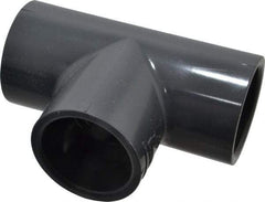 Value Collection - 1-1/4" PVC Plastic Pipe Tee - Schedule 80, Slip x Slip x Slip End Connections - USA Tool & Supply