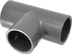 Value Collection - 1-1/2" PVC Plastic Pipe Tee - Schedule 80, Slip x Slip x Slip End Connections - USA Tool & Supply