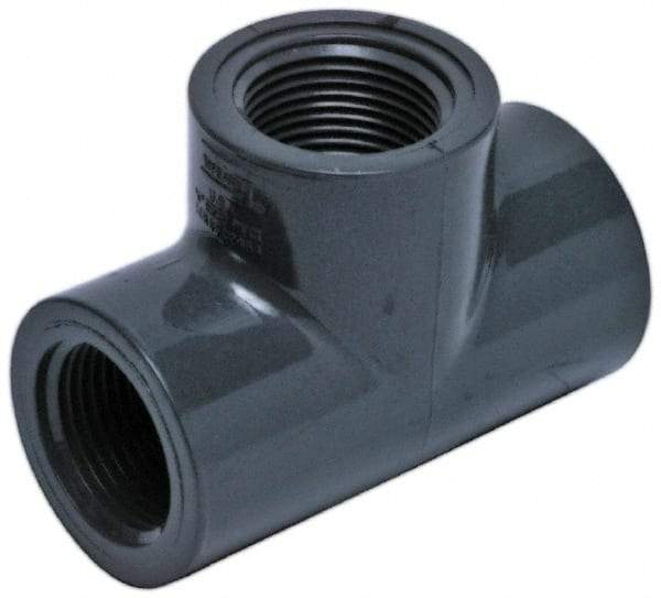 Value Collection - 4" CPVC Plastic Pipe Tee - Schedule 80, FIPT x FIPT x FIPT End Connections - USA Tool & Supply