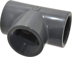 Value Collection - 2" PVC Plastic Pipe Tee - Schedule 80, FIPT x FIPT x FIPT End Connections - USA Tool & Supply