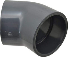 Value Collection - 4" PVC Plastic Pipe 45° Elbow - Schedule 80, Slip x Slip End Connections - USA Tool & Supply