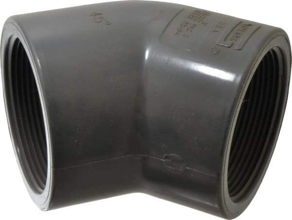 Value Collection - 3" PVC Plastic Pipe 45° Elbow - Schedule 80, FIPT x FIPT End Connections - USA Tool & Supply