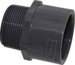 Value Collection - 1-1/2" PVC Plastic Pipe Male Adapter - Schedule 80, Slip x MIPT End Connections - USA Tool & Supply