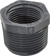 Value Collection - 1 x 3/4" PVC Plastic Pipe Bushing - Schedule 80, MIPT x FIPT End Connections - USA Tool & Supply