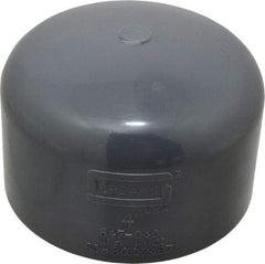 Value Collection - 4" PVC Plastic Pipe End Cap - Schedule 80, Slip End Connections - USA Tool & Supply