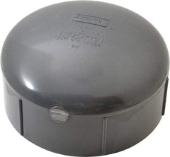 Value Collection - 4" PVC Plastic Pipe End Cap - Schedule 80, FIPT End Connections - USA Tool & Supply