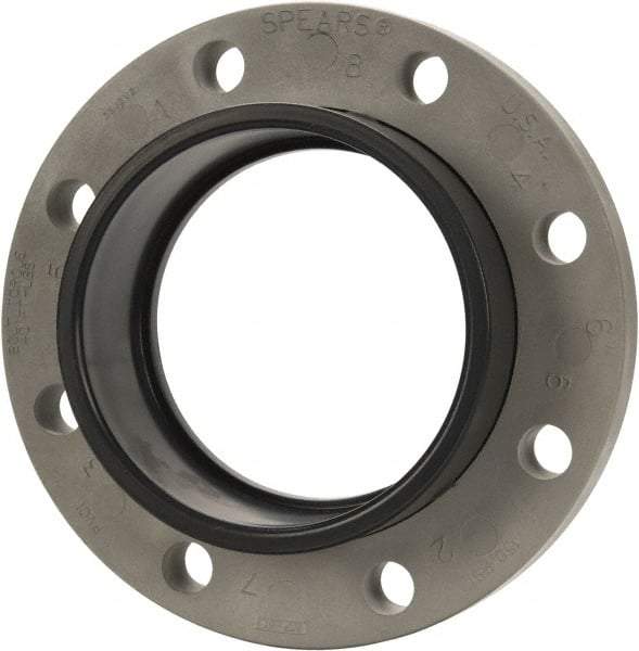 Value Collection - 6" PVC Plastic Pipe Flange (Two Piece) - Schedule 80, Slip End Connections - USA Tool & Supply