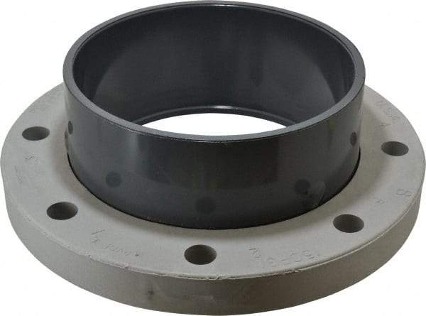 Value Collection - 8" PVC Plastic Pipe Flange (Two Piece) - Schedule 80, Slip End Connections - USA Tool & Supply