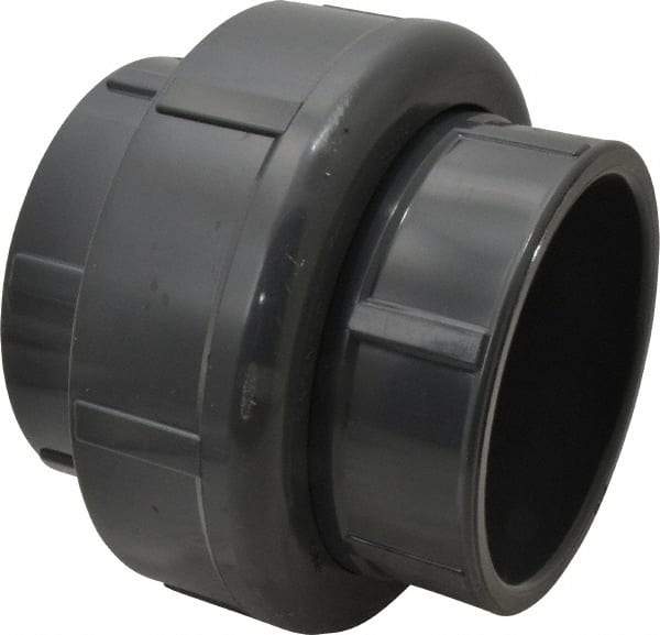 Value Collection - 4" PVC Plastic Pipe Union with Viton O-Ring - Schedule 80, Slip x Slip End Connections - USA Tool & Supply