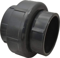 Value Collection - 4" PVC Plastic Pipe Union with Viton O-Ring - Schedule 80, Slip x Slip End Connections - USA Tool & Supply