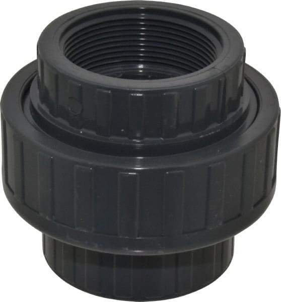 Value Collection - 2" PVC Plastic Pipe Union with EPDM O-Ring - Schedule 80, FIPT x FIPT End Connections - USA Tool & Supply