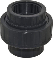 Value Collection - 2" PVC Plastic Pipe Union with EPDM O-Ring - Schedule 80, FIPT x FIPT End Connections - USA Tool & Supply