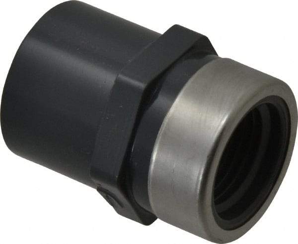 Value Collection - 1/2" PVC Plastic Pipe Reinforced Female Adapter - Slip x SR FIPT End Connections - USA Tool & Supply