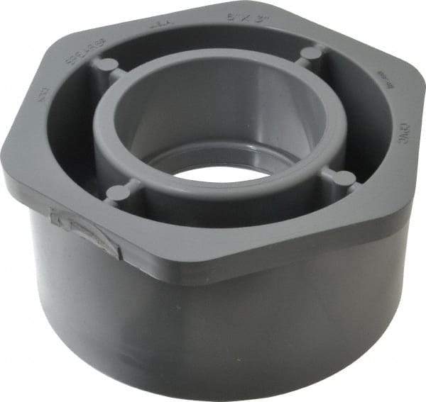 Value Collection - 6 x 3" CPVC Plastic Pipe Bushing - Schedule 80, Spig x Slip End Connections - USA Tool & Supply