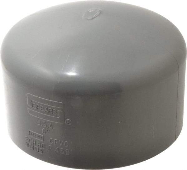 Value Collection - 6" CPVC Plastic Pipe End Cap - Schedule 80, Slip End Connections - USA Tool & Supply