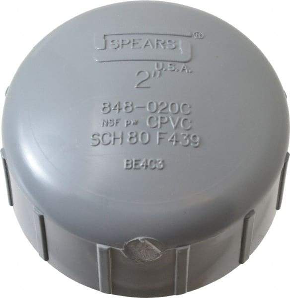 Value Collection - 2" CPVC Plastic Pipe End Cap - Schedule 80, FIPT End Connections - USA Tool & Supply