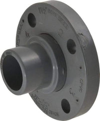 Value Collection - 1-1/2" CPVC Plastic Pipe Flange (Two Piece) - Schedule 80, Spig End Connections - USA Tool & Supply