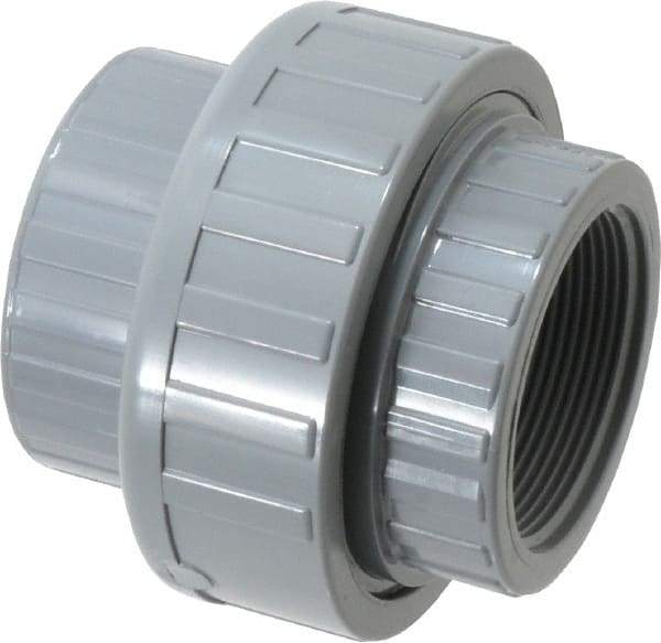 Value Collection - 2" CPVC Plastic Pipe Union with EPDM O-Ring - Schedule 80, FIPT x FIPT End Connections - USA Tool & Supply