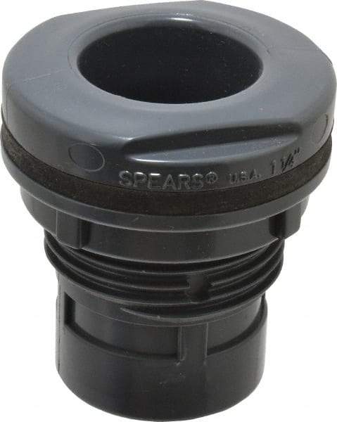 Value Collection - 1-1/4" PVC Plastic Pipe Bulkhead Tank Adapter - Schedule 80, Slip x FIPT End Connections - USA Tool & Supply