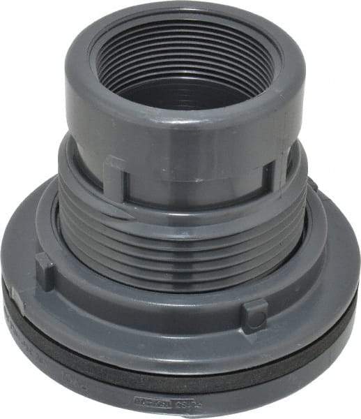 Value Collection - 2" PVC Plastic Pipe Bulkhead Tank Adapter - Schedule 80, Slip x FIPT End Connections - USA Tool & Supply