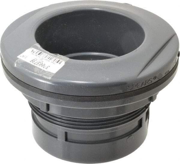 Value Collection - 4" PVC Plastic Pipe Bulkhead Tank Adapter - Schedule 80, Slip x FIPT End Connections - USA Tool & Supply