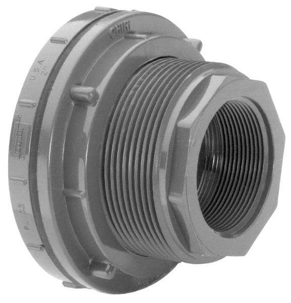 Value Collection - 4" CPVC Plastic Pipe Bulkhead Tank Adapter - Schedule 80, FIPT x FIPT End Connections - USA Tool & Supply