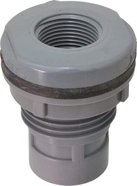 Value Collection - 1" CPVC Plastic Pipe Bulkhead Tank Adapter - Schedule 80, FIPT x FIPT End Connections - USA Tool & Supply