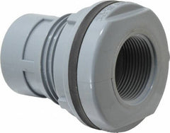 Value Collection - 1-1/4" CPVC Plastic Pipe Bulkhead Tank Adapter - Schedule 80, FIPT x FIPT End Connections - USA Tool & Supply