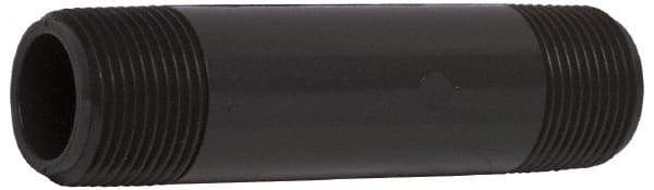 Value Collection - 1-1/4" Pipe, 4-1/2" Long PVC Threaded Plastic Pipe Nipple - Schedule 80, Gray - USA Tool & Supply