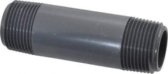 Value Collection - 1" Pipe, 4" Long PVC Threaded Plastic Pipe Nipple - Schedule 80, Gray - USA Tool & Supply