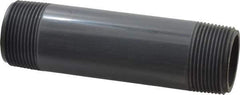 Value Collection - 1-1/4" Pipe, 5-1/2" Long PVC Threaded Plastic Pipe Nipple - Schedule 80, Gray - USA Tool & Supply