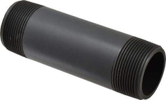 Value Collection - 1-1/2" Pipe, 5-1/2" Long PVC Threaded Plastic Pipe Nipple - Schedule 80, Gray - USA Tool & Supply