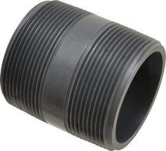 Value Collection - 2" Pipe, 2-1/2" Long PVC Threaded Plastic Pipe Nipple - Schedule 80, Gray - USA Tool & Supply