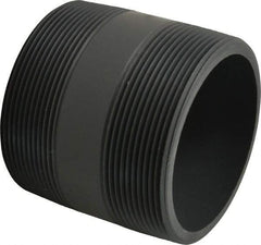 Value Collection - 4" Pipe, 4" Long PVC Threaded Plastic Pipe Nipple - Schedule 80, Gray - USA Tool & Supply