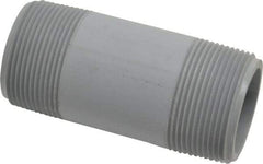 Value Collection - 1-1/2" Pipe, 4" Long CPVC Threaded Plastic Pipe Nipple - Schedule 80, Gray - USA Tool & Supply