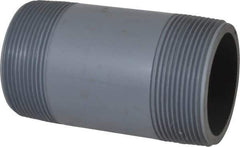 Value Collection - 2" Pipe, 4" Long CPVC Threaded Plastic Pipe Nipple - Schedule 80, Gray - USA Tool & Supply